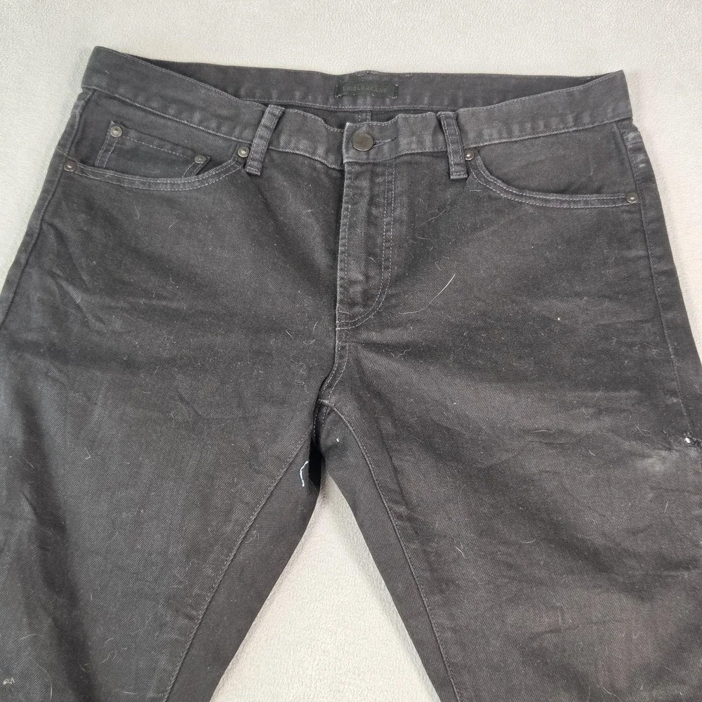 Uniqlo Selvedge Jeans Mens Black Denim‎ Straight Leg Classic Fits 33x30